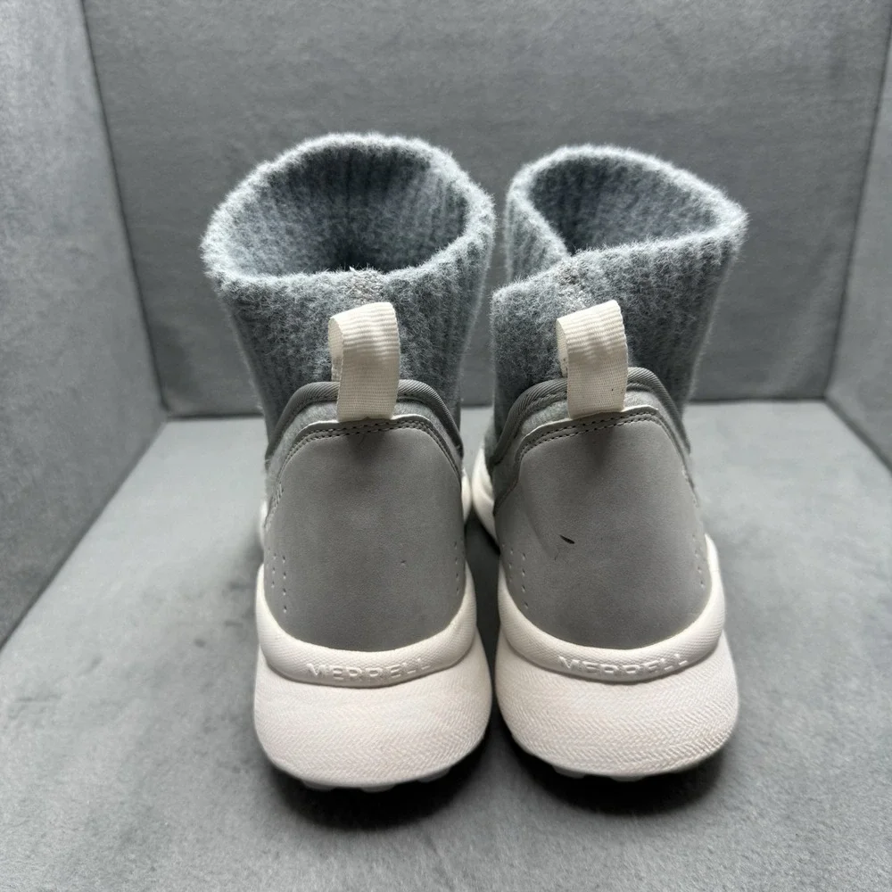 Merrell Cloud Renew Bluff snow boots women's size 6 grey blue Wool Felt sneakers